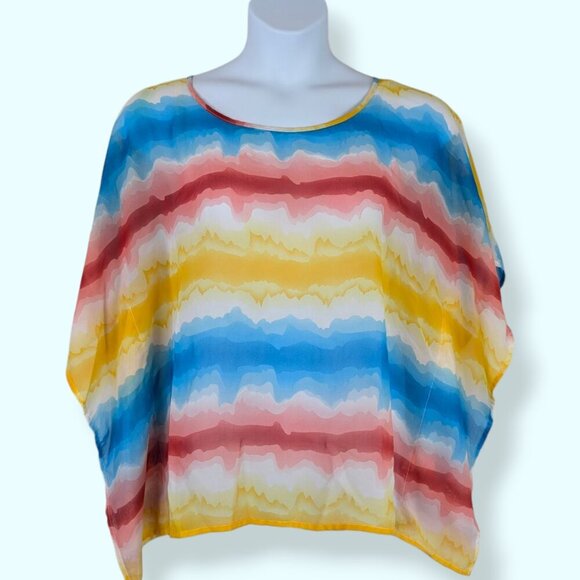 Razzle Dazzle Colourful Sheer Poncho - Picture 1 of 6